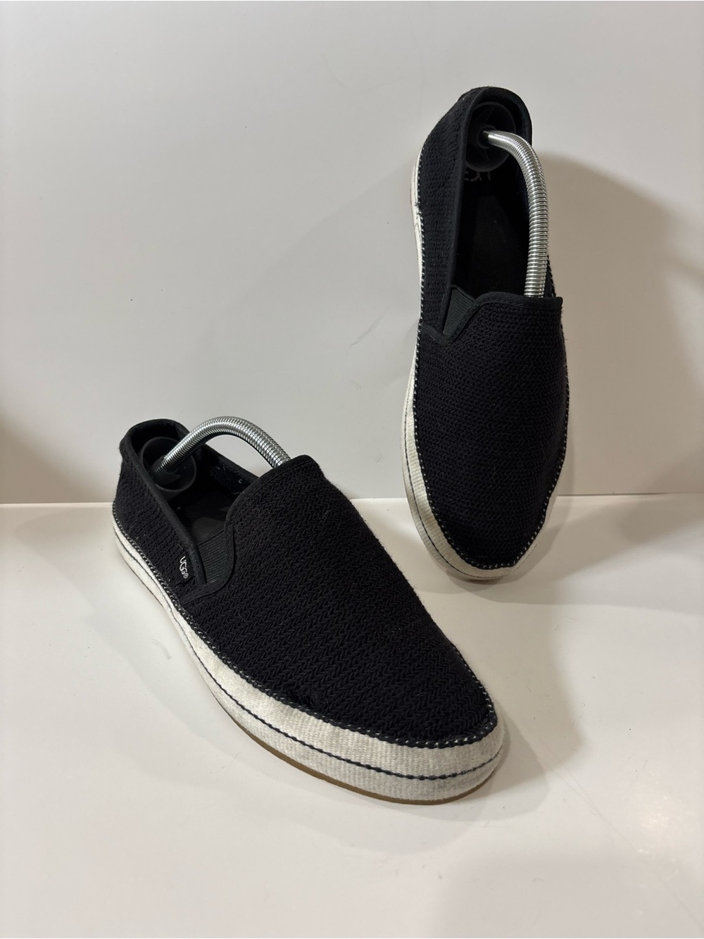 UGG Black Slip-On Espadrille with Contrast White Sole